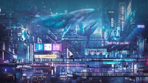Cyberpunk Neon City Futuristic