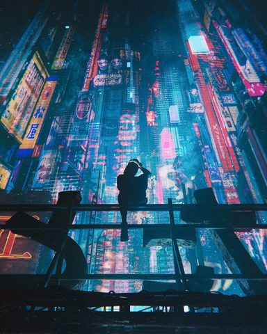 Cyberpunk Neon City Futuristic