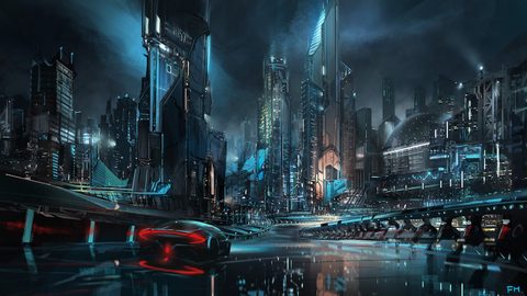 Cyberpunk Neon City Futuristic