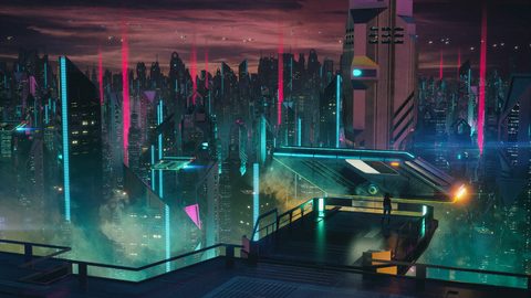 Cyberpunk Neon City Futuristic