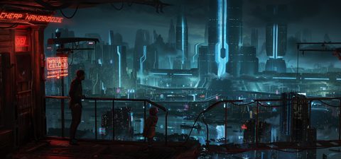 Cyberpunk Neon City Futuristic