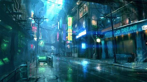 Cyberpunk Neon City Futuristic