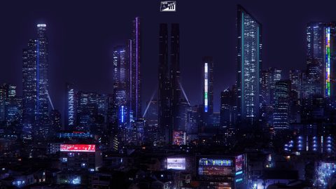 Cyberpunk Neon City Futuristic