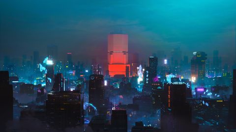 Cyberpunk Neon City Futuristic