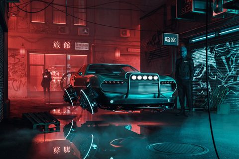 Cyberpunk Neon City Futuristic