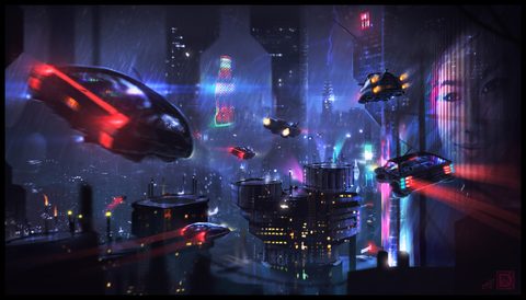Cyberpunk Neon City Futuristic