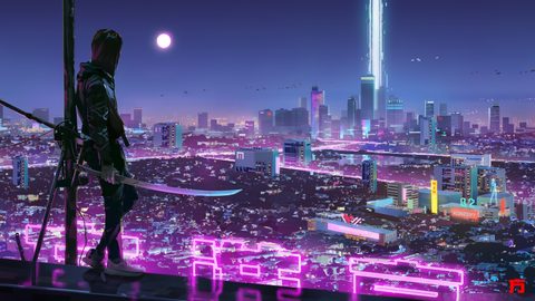 Cyberpunk Neon City Futuristic