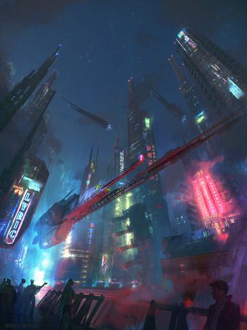 Cyberpunk Neon City Futuristic