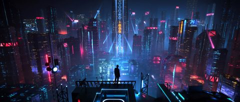 Cyberpunk Neon City Futuristic