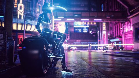 Cyberpunk Neon City Futuristic