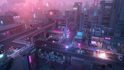 Cyberpunk Neon City Futuristic