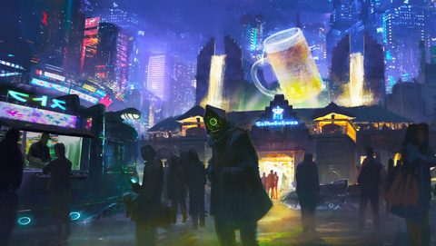 Cyberpunk Neon City Futuristic