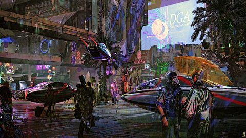Cyberpunk Neon City Futuristic
