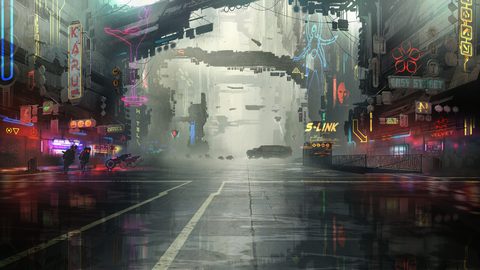 Cyberpunk Neon City Futuristic
