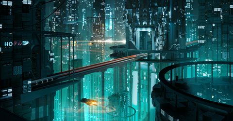 Cyberpunk Neon City Futuristic