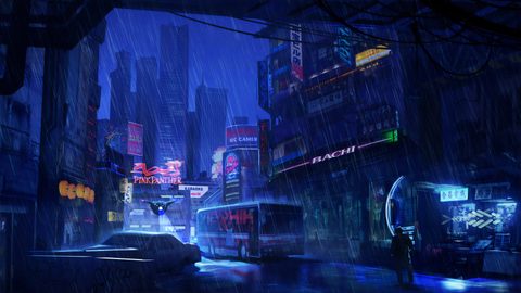 Cyberpunk Neon City Futuristic