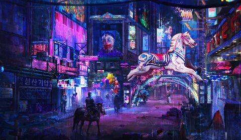 Cyberpunk Neon City Futuristic
