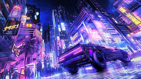 Cyberpunk Neon City Futuristic