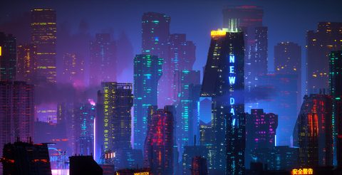 Cyberpunk Neon City Futuristic