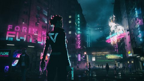 Cyberpunk Neon City Futuristic