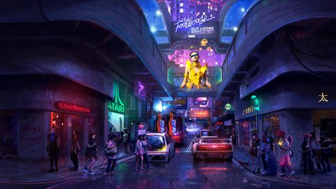 Cyberpunk Neon City Futuristic