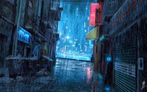 Cyberpunk Neon City Futuristic