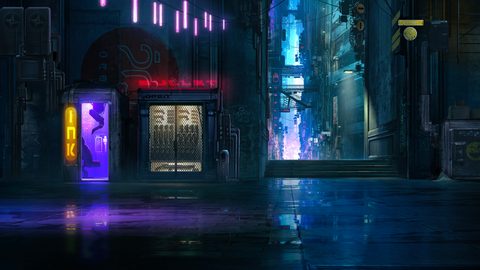Cyberpunk Neon City Futuristic