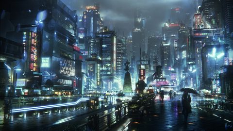 Cyberpunk Neon City Futuristic