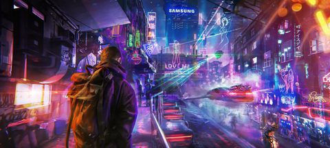 Cyberpunk Neon City Futuristic