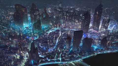 Cyberpunk Neon City Futuristic