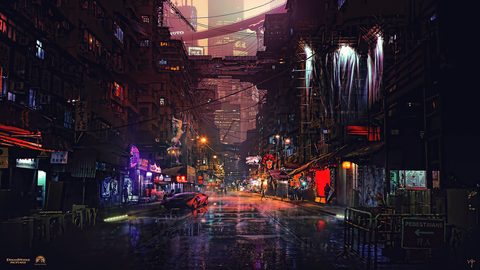 Cyberpunk Neon City Futuristic
