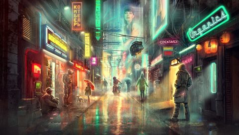 Cyberpunk Neon City Futuristic
