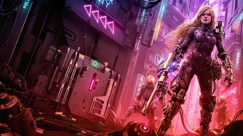 Cyberpunk Neon City Futuristic