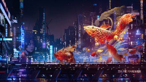 Cyberpunk Neon City Futuristic