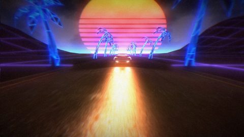 Neon Lights Glow Synthwave