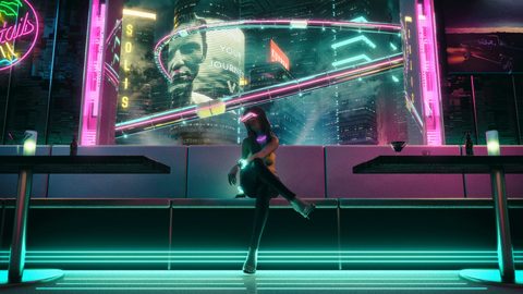 Neon Lights Glow Synthwave