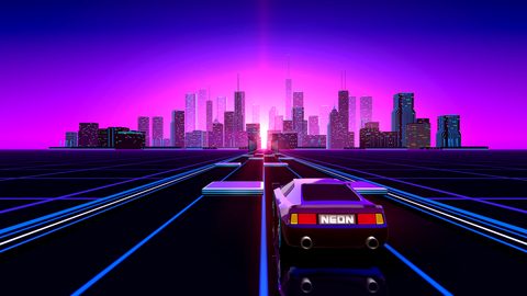 Neon Lights Glow Synthwave