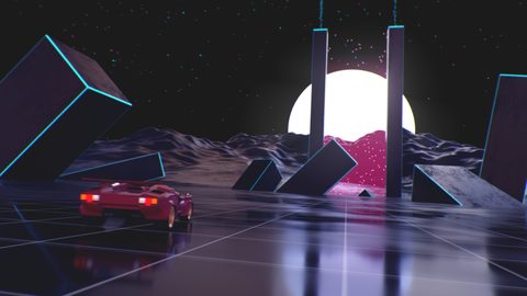 Neon Lights Glow Synthwave