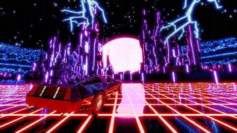 Neon Lights Glow Synthwave