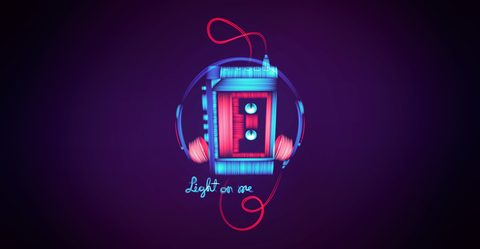 Neon Lights Glow Synthwave