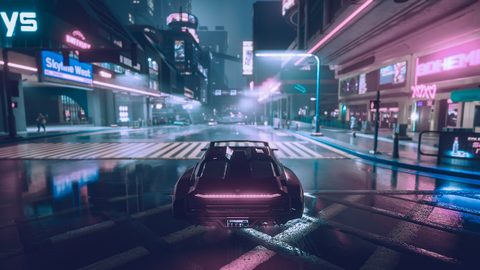 Neon Lights Glow Synthwave