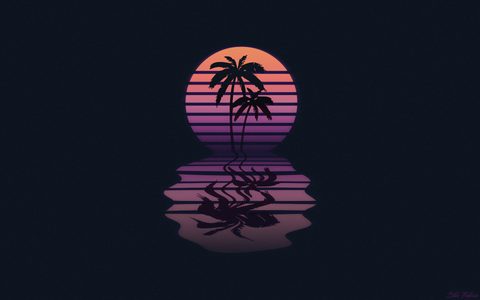 Neon Lights Glow Synthwave