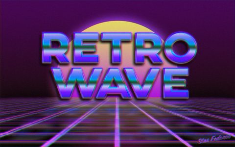 Neon Lights Glow Synthwave