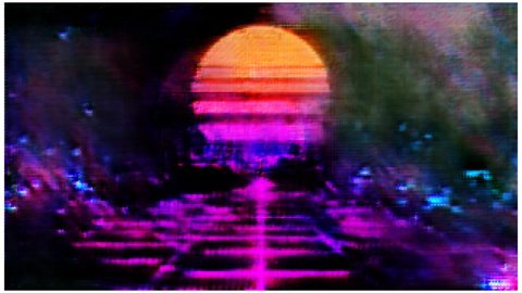 Neon Lights Glow Synthwave