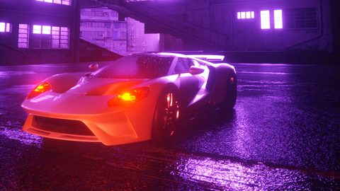 Neon Lights Glow Synthwave