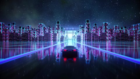 Neon Lights Glow Synthwave