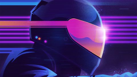 Neon Lights Glow Synthwave