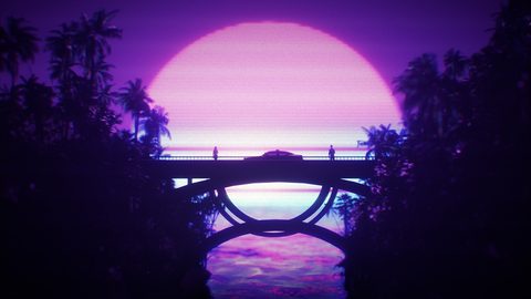 Neon Lights Glow Synthwave