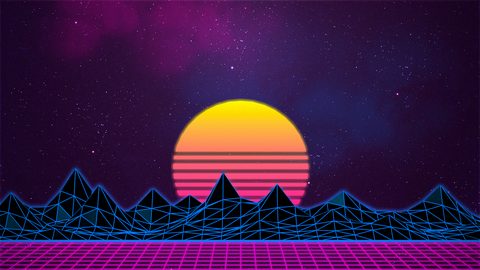 Neon Lights Glow Synthwave