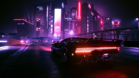 Neon Lights Glow Synthwave
